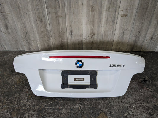 08-13 OEM BMW E82 128 135 Coupe Rear Trunk Lid Panel Deck Shell White w/ Spoiler