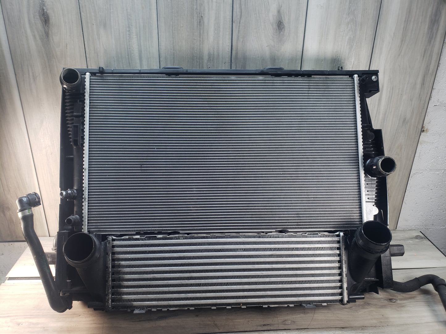BMW 10-13 F10 528i Cooling Radiator Condenser Intercooler A/C SET Pre LCI