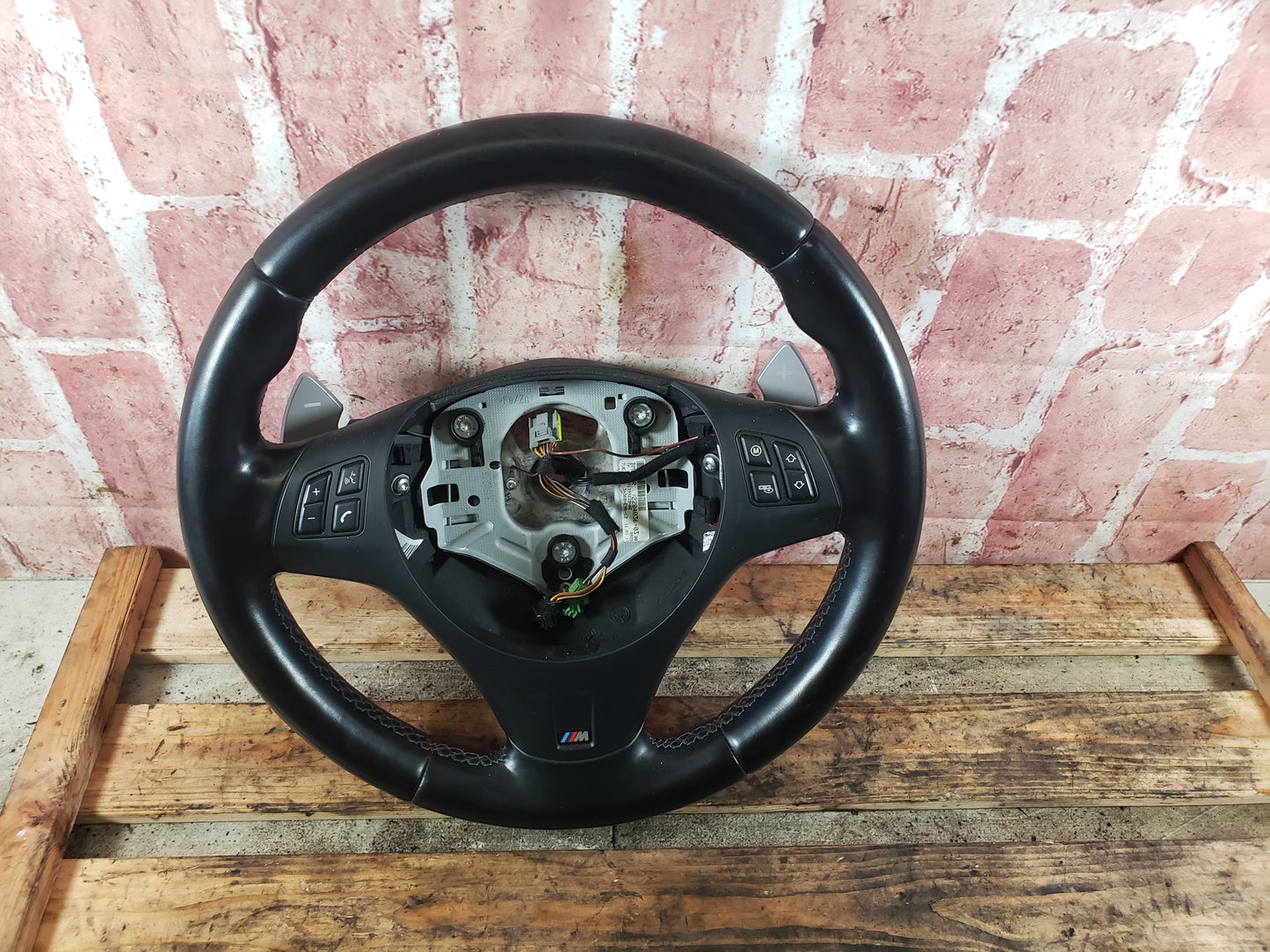 BMW 11-13 E93 Steering Wheel M-TECH SPORT NEW NAPPA LEATHER BLACK LCI