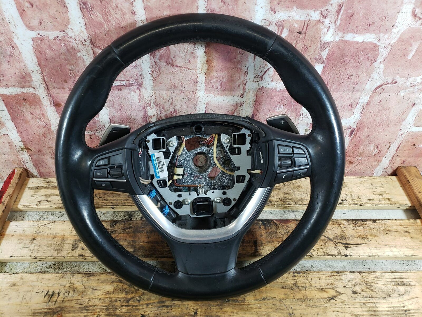 BMW 11-13 F10 Steering Wheel Black LEATHER W/ Shifters HEATED Pre LCI